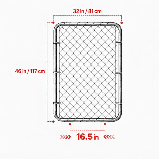 32 x 46 in Adjustable Chain Link Fence Gate, Fits 2-4 ft (W) x 4 ft (H) Openings, for Garden & Farm, Posts Not Included - view 2
