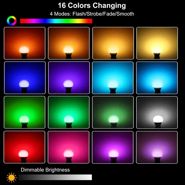 16 Colors Change LED Bulbs E27 3W RGB Dimmable Mood - view 3