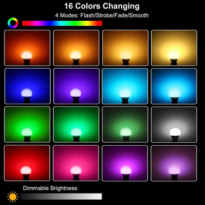 16 Colors Change LED Bulbs E27 3W RGB Dimmable Mood - view 3