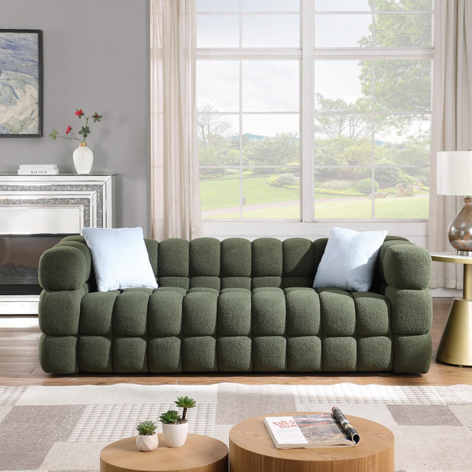 84.3 Length,35.83inch Deepth,human Body Structure For USA People, Marshmallow Sofa,boucle Sofa,3 Seater