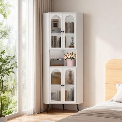 73inch Corner Cabinet, Metal Storage Cabinet With Doors And Adjustable Shelves - view 10