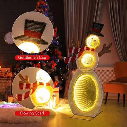 Christmas Decoration Lighted Snowman With LED Lights And Metal Stand - view 4