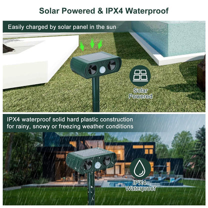 Ultrasonic Animal Repeller Solar Powered Motion Sensor Repellent IPX4 Waterproof Outdoor For Farm Garden Yard Repelling - view 6