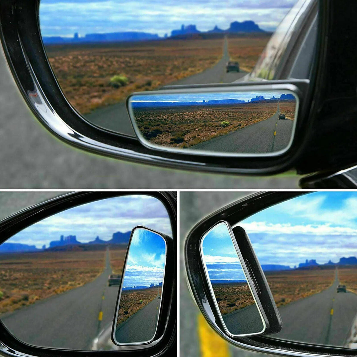 2x 360° Stick on Rear View Auxiliary Blind Spot Mirror Wide Angle Car Truck SUV - view 4