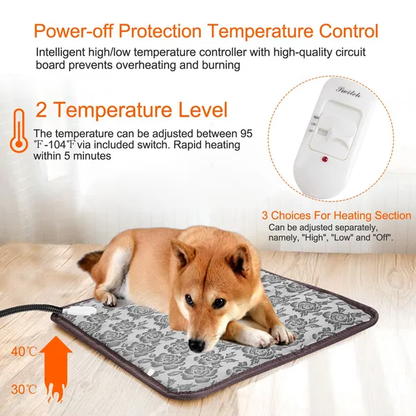 Pet Heating Pad Dog Cat Electric Heating Mat Waterproof Adjustable Warming Blanket - view 10