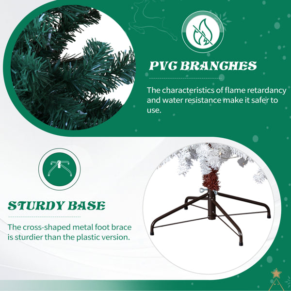 6 FT Santa Hat Style Pre-lit Christmas Tree, Hinged Artificial Xmas Tree Pine Tree With 250 Warm White Lights - view 7
