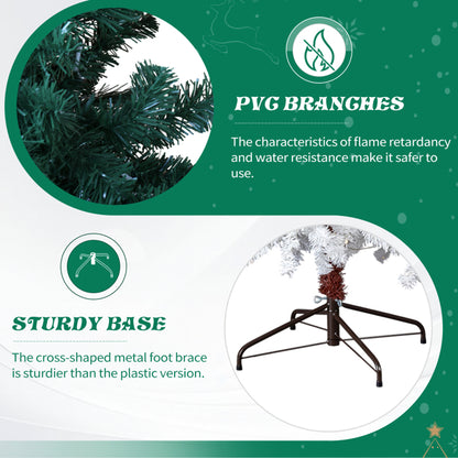 6 FT Santa Hat Style Pre-lit Christmas Tree, Hinged Artificial Xmas Tree Pine Tree With 250 Warm White Lights - view 7
