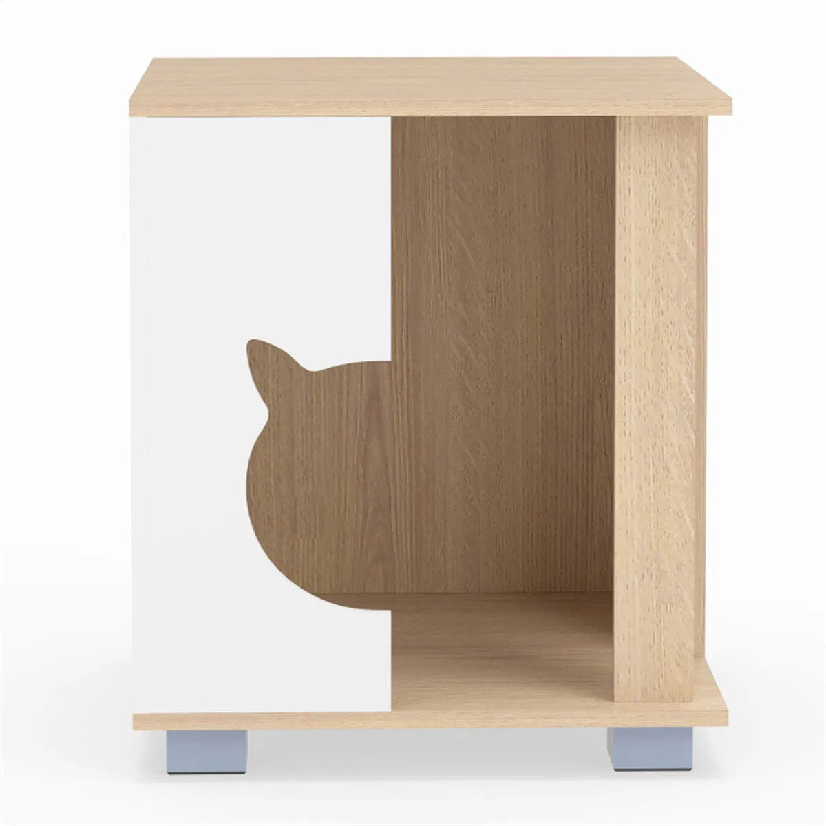 Multipurpose Wooden Cat House Nightstand, Sturdy Metal Base Anti-Slip Pet Furniture - view 6