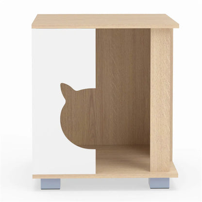 Multipurpose Wooden Cat House Nightstand, Sturdy Metal Base Anti-Slip Pet Furniture - view 6