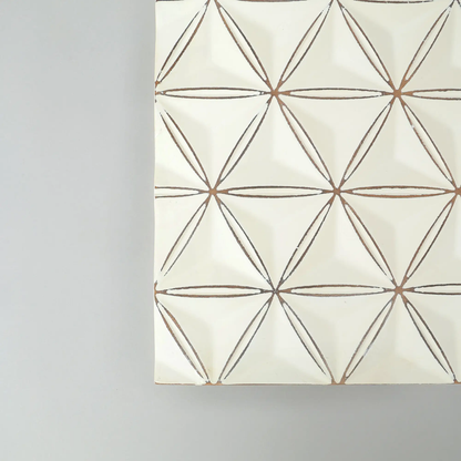 White Square Shape Handcrafted MDF Wall Decor 16inchx16inch Elegant Home Accent - view 4