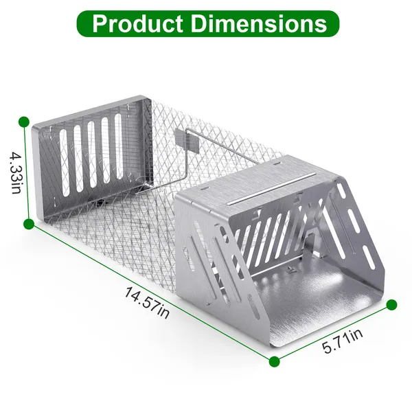 Automatic Continuous Rat Trap Single Door Mouse Cage Humane Live Animal Trap Cage Indoor Outdoor For Small Rodents Mice - view 4