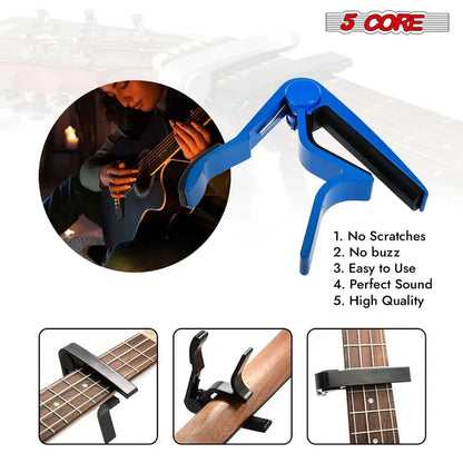5Core Capo 4Pcs Acoustic Electric Guitar 6 String Kapo Clip For Banjo Mandolin Ukulele - view 7