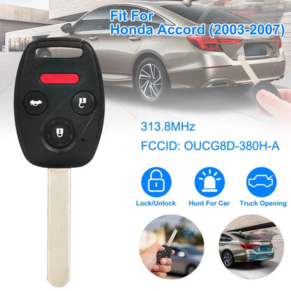 Fit For Honda Accord 2003-2007 Remote Keyless Entry Shell Button Car Key Fob Uncut Key Cover Case OUCG8D-380H-A FCCID