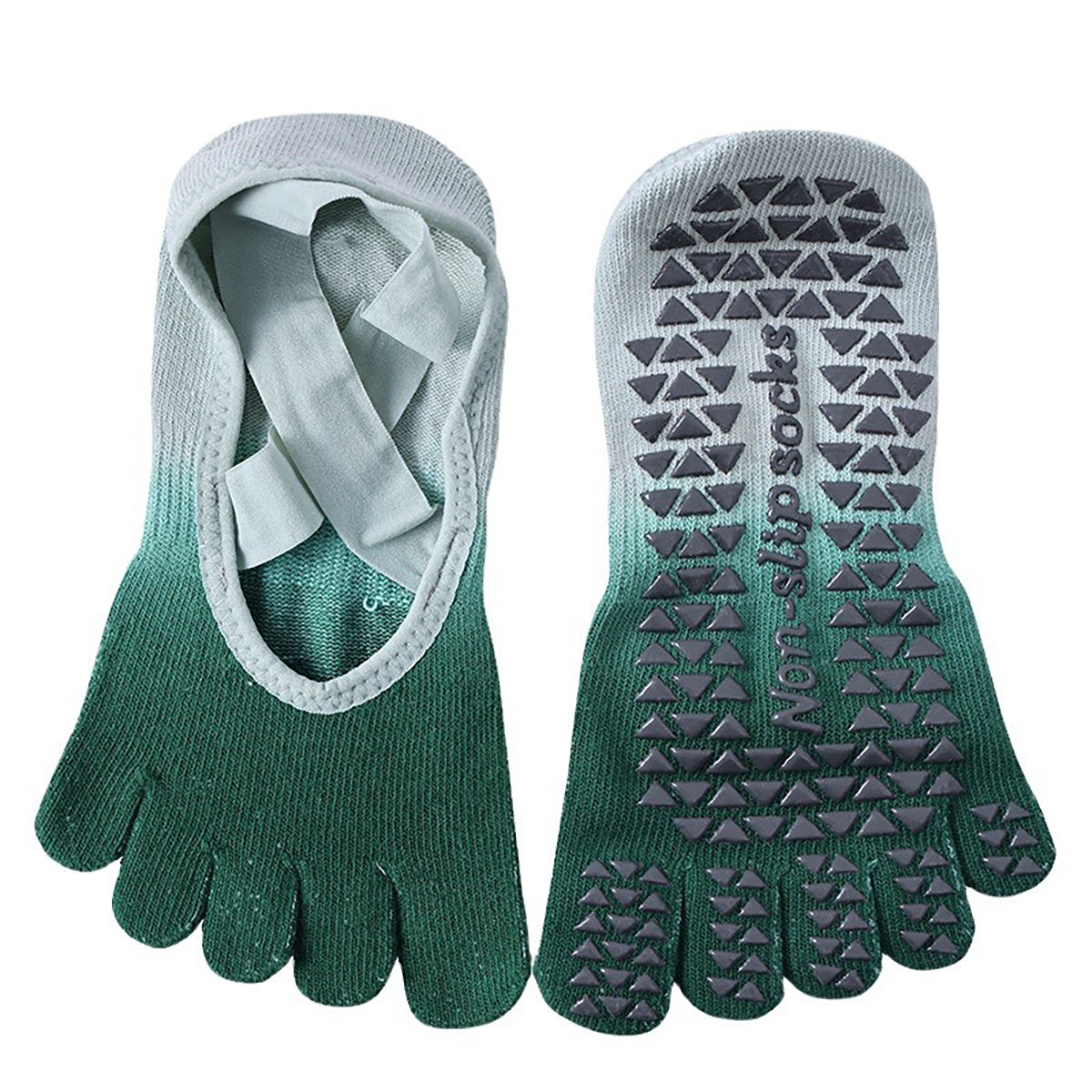 Yoga Socks For Women With Grips Grippy Yoga Socks For Women Men Non-Slip Full Toe Sticky Grip Accessories For Yoga - view 8