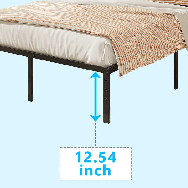 Black Full Size Simple Basic Platform Metal Bed Frame - 14 Inch Bed Height - view 2