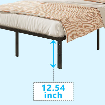 Black Full Size Simple Basic Platform Metal Bed Frame - 14 Inch Bed Height - view 2