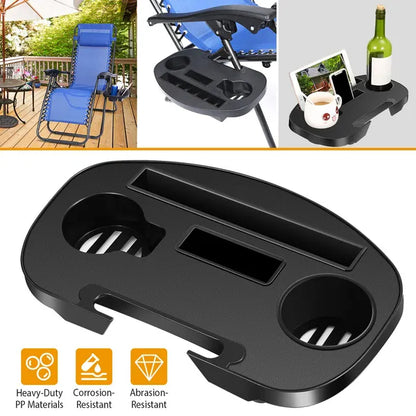 Zero Gravity Chair Cup Holder Clip On Side Tray W Beverage Can Mobile Devices Slots - view 7