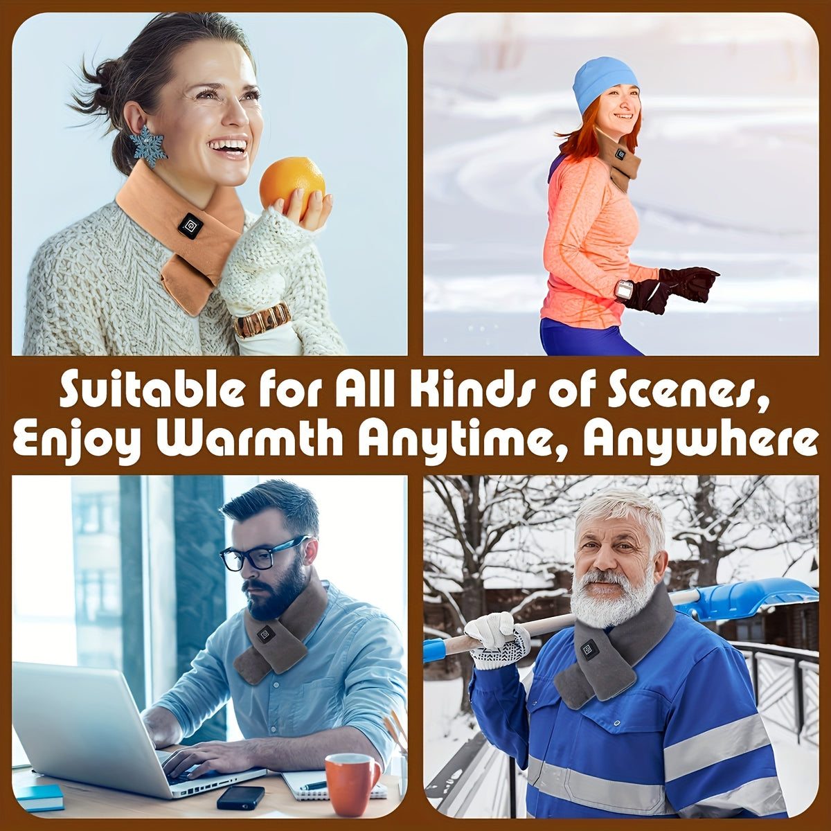 USB Women Men Heating Scarf Temperature Scarf 3 Gears Adjustable USB Charging Heat Control Neck Warmer For Cycling - view 4