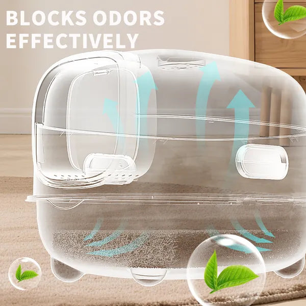 High-Capacity Enclosed Cat Litter Box & Odor-Lock, Scratch-Resistant, Ideal For US Households - view 6