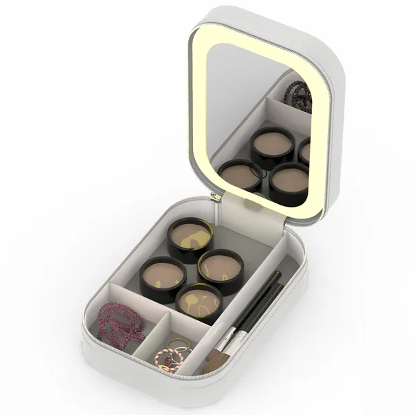 Portable Travel Makeup Bag With LED Mirror Rechargeable Beauty Mirror With 3 Color - view 6