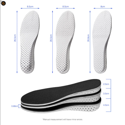 Men Women Invisible Height Increase Insoles Heel Lift Taller Shoe Inserts Pad US - view 7