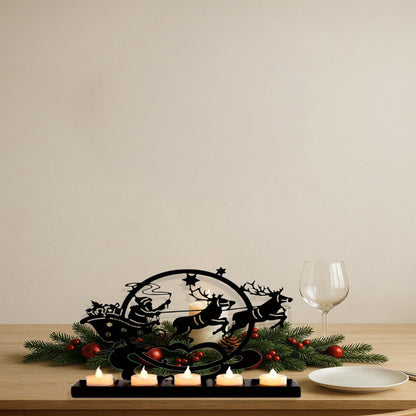 Vintage Iron Reindeer Candle Holder For Christmas Table And Mantel Decor - view 4
