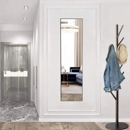 Floor Standing Mirror, Wall Mirror With Stand Aluminum Alloy Thin Frame,21' X64',Black-rect - view 7