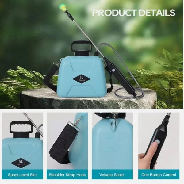 5L Battery Pressure Sprayer, Electric Garden Sprayer, Rechargeable Knapsack Sprayer - view 2