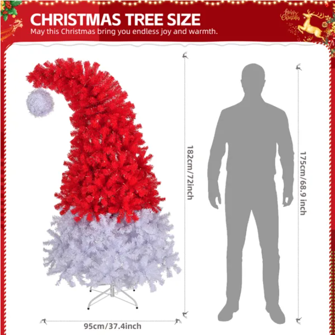 6 FT Santa Hat Style Pre-lit Christmas Tree - view 2