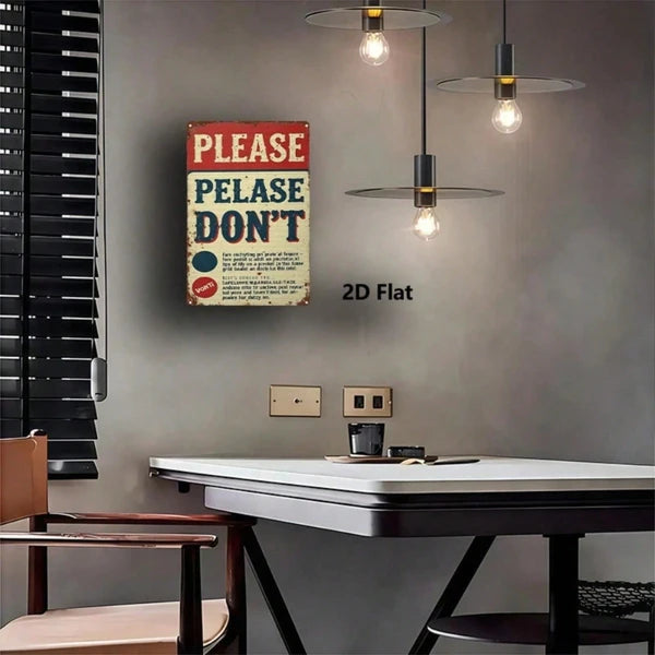 Vintage Warning Sign 2D Flat Single Piece Iron Metal Wall Plaque 8X12 Inch Durable English Text Print Decorative Art - view 5