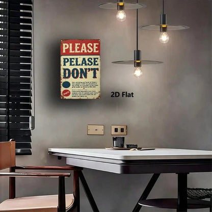 Vintage Warning Sign 2D Flat Single Piece Iron Metal Wall Plaque 8X12 Inch Durable English Text Print Decorative Art - view 5