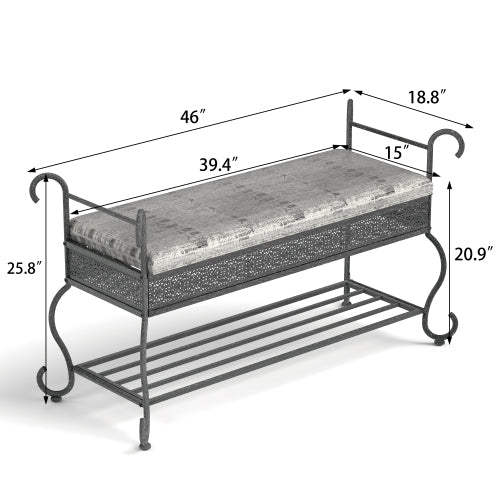 Shoe Rack Bench For Entryway Industrial Bench Rustic Shoe Rack For Small Spaces - view 4