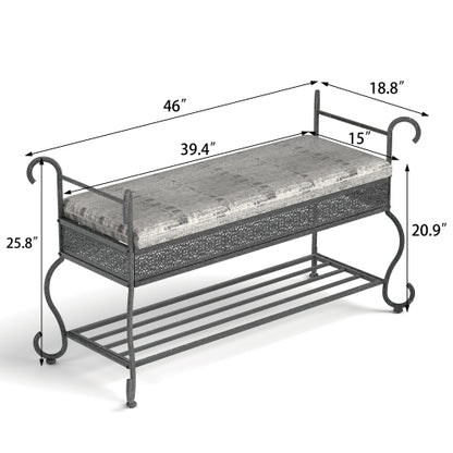 Shoe Rack Bench For Entryway Industrial Bench Rustic Shoe Rack For Small Spaces - view 4