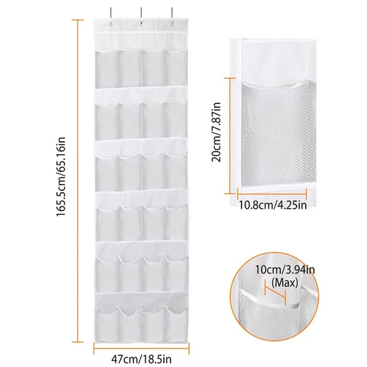 1Pc Over The Door Shoes Rack 24-Pocket Crystal Clear Organizer - view 2