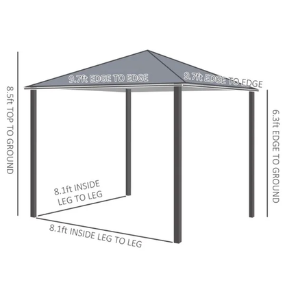 10ft X 10ft Patio Gazebo-Black-AS - view 3