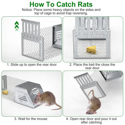 2Pcs Humane Mouse Trap Cage No Assembly Need Automatic Continuous Rat Trap With Single Way Door Reusable Catch - view 5