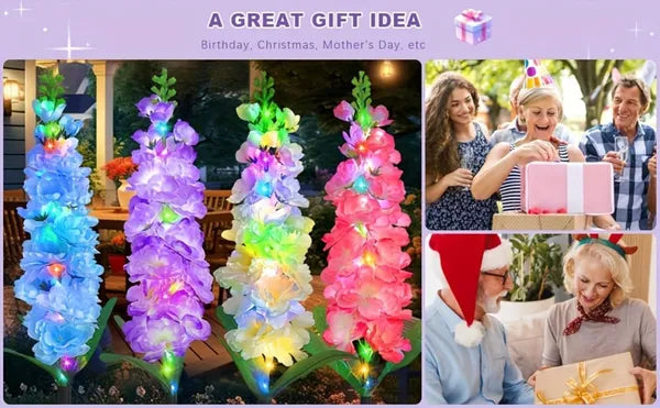 Solar Powered Hyacinth Flower Light, Solar Garden Patio Yard Decor, Color-Changing, Waterproof, Energy-Efficient - view 5
