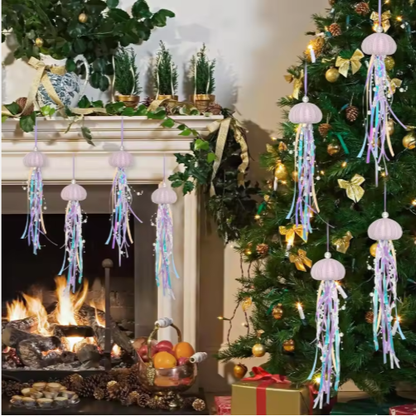 4 PCS Sea Urchin Hanging Ornaments For Christmas Tree Coastal Natural Sea Urchin Crafts With Rope - view 4