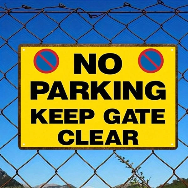 Vintage No Parking Keep Gate Clear Metal Sign" Heavy-Duty Iron Warning Plaque 8x12 Inch - view 3