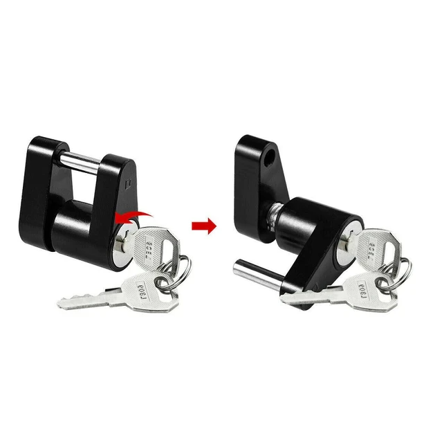 Trailer Hitch Coupler Lock Dia Span For Tow Boat RV Truck Car And 2 Keys - view 3