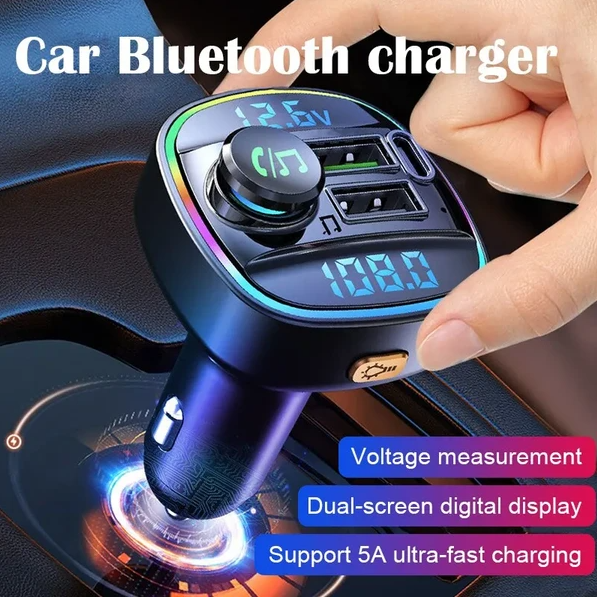 Bluetooth 5.0 Car Wireless FM Transmitter Adapter USB PD Charger AUX Hands-Free - view 2