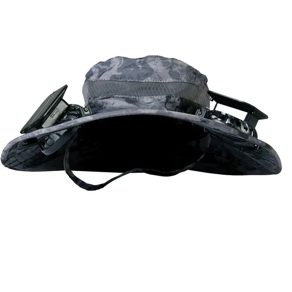 Outdoor Wide Brim Sun Hat With 2 Rechargeable Fans Solar Powered 3 Wind Speeds UPF50+ Breathable Waterproof Nylon Mesh - view 2