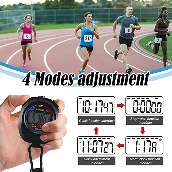 2PCS SET Digital Stopwatch Sports Counter Chronograph Date Timer Odometer Watch - view 2