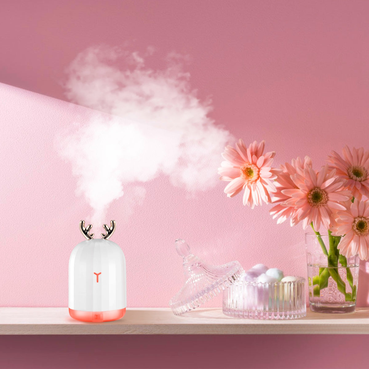1Pc 220ml Cool Mist Humidifier Ultrasonic Air Diffuser Atomizer With 7 Color Breathing Lights Auto Off Office Home Yoga - view 9