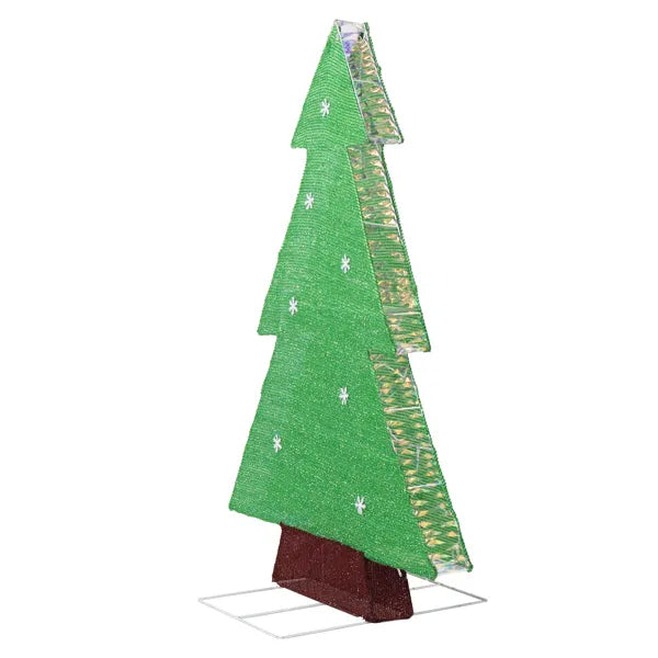 4FT Lighted Christmas Tree Yard Decorations, Pre-lit Holiday Decor With 110 Warm White LED Lights For Xmas Outdoor - view 9