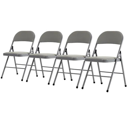 4pcs Elegant Foldable Iron & PVC Chairs For Convention & Exhibition Gray - view 4