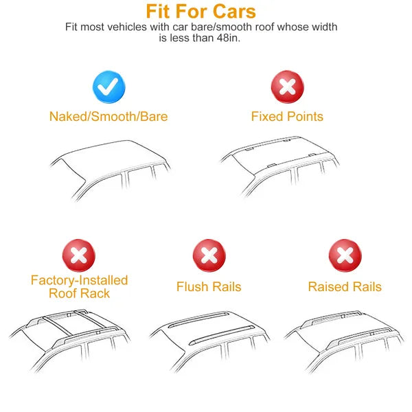 47.24in Universal Top Roof Rack Cross Bar Cargo Carrier Aluminum Crossbar Rack With 165LBS Capacity Fit For Most - view 3