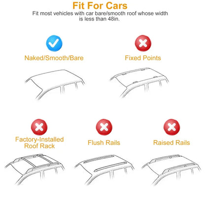 47.24in Universal Top Roof Rack Cross Bar Cargo Carrier Aluminum Crossbar Rack With 165LBS Capacity Fit For Most - view 3