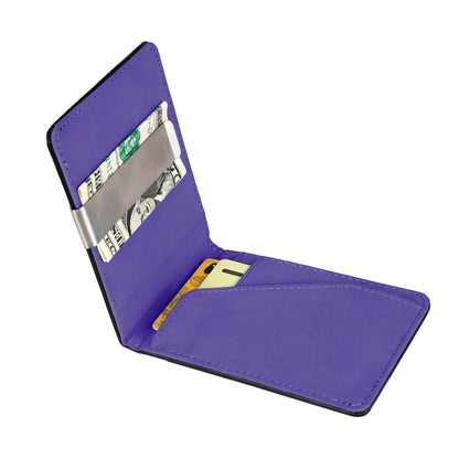 Unisex PU Leather Wallet RFID Blocking Slim Bifold Credit Card Holder With Money Clip - view 10