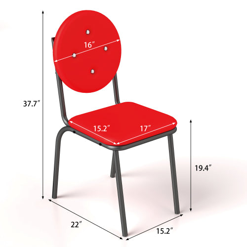 4-piece Bar Stools Faux Leather Dining Chairs With Waterproof Surface And Metal Legs - view 6